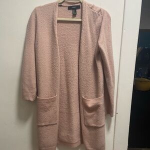 Women’s Pink Open Front Sweater